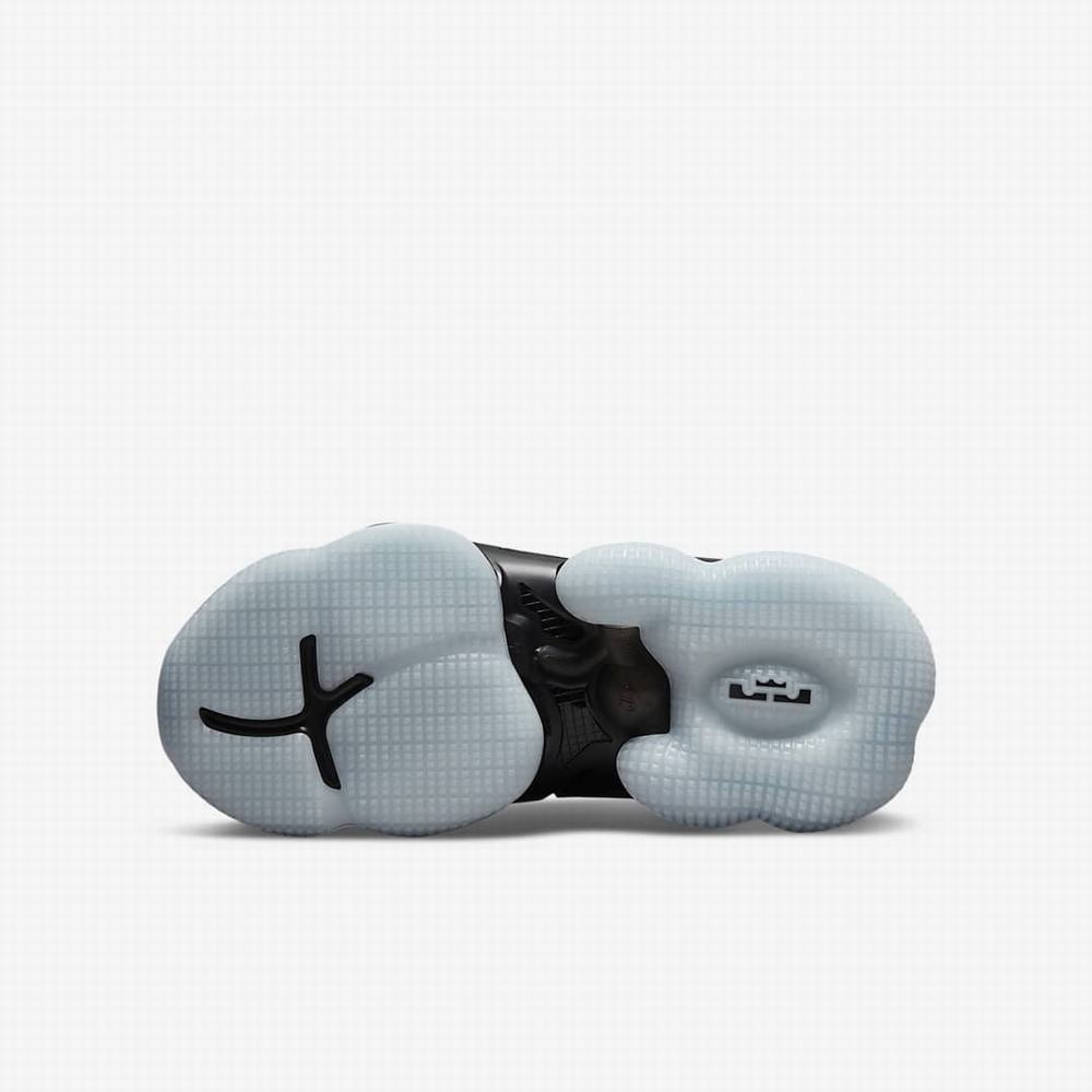 Nike LeBron 19 Gyerek Kosárlabda Cipő Fekete Sötétszürke Fekete | NI4723-A57