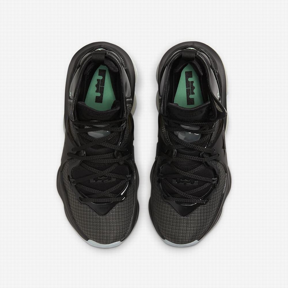 Nike LeBron 19 Gyerek Kosárlabda Cipő Fekete Sötétszürke Fekete | NI4723-A57