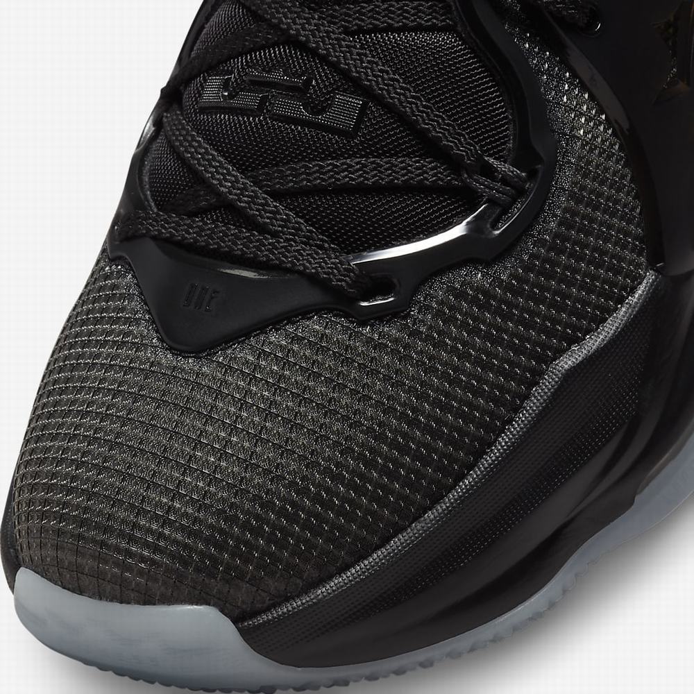 Nike LeBron 19 Gyerek Kosárlabda Cipő Fekete Sötétszürke Fekete | NI4723-A57
