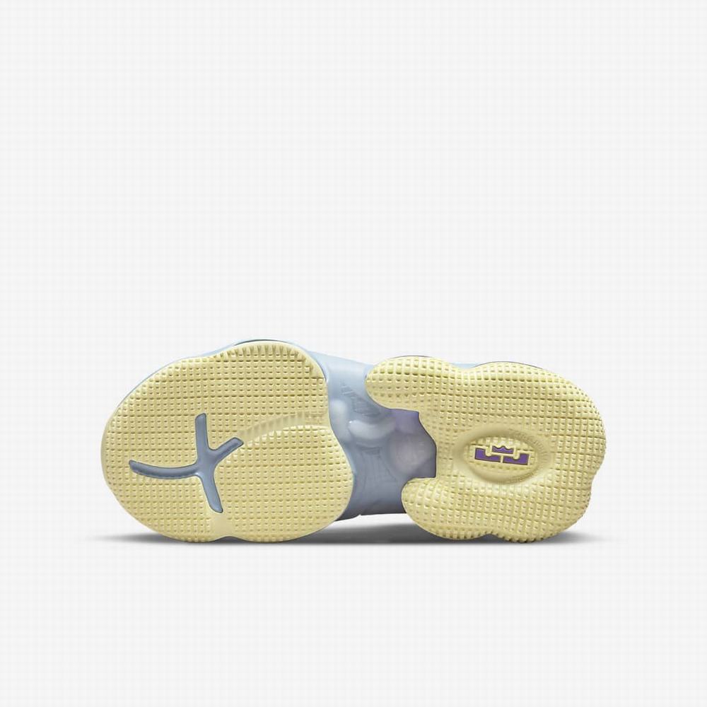 Nike LeBron 19 Gyerek Kosárlabda Cipő Kék Lila | NI1762-M10