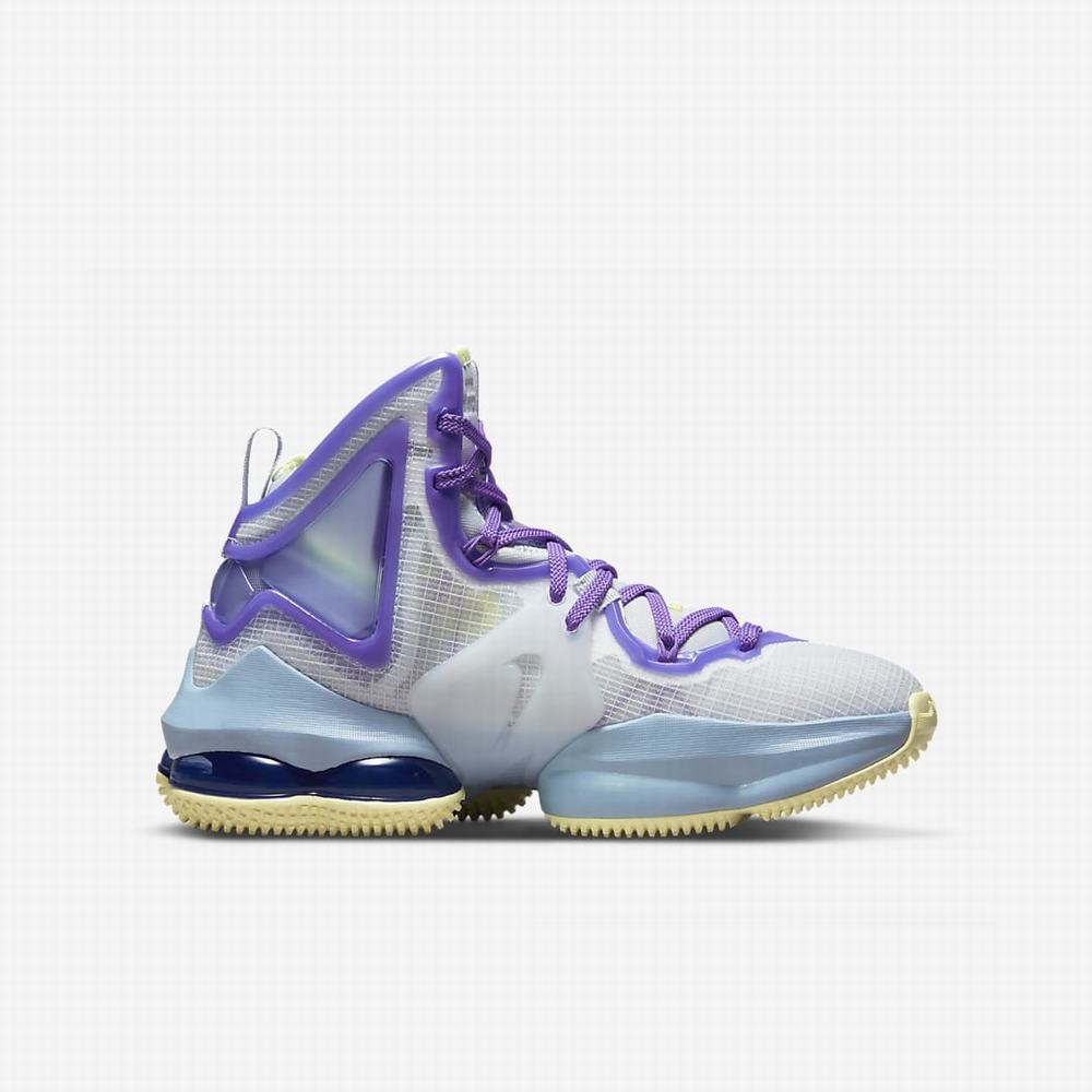Nike LeBron 19 Gyerek Kosárlabda Cipő Kék Lila | NI1762-M10