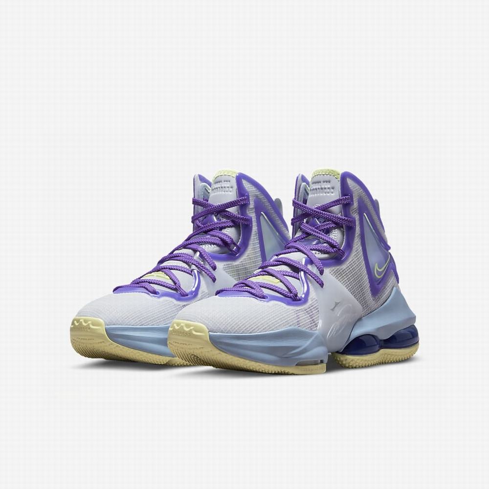 Nike LeBron 19 Gyerek Kosárlabda Cipő Kék Lila | NI1762-M10