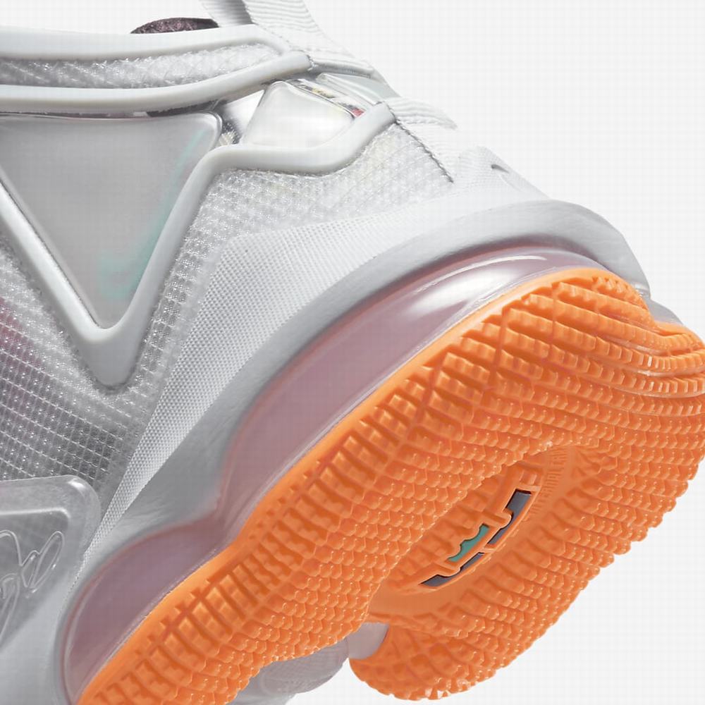 Nike LeBron 19 Gyerek Kosárlabda Cipő Szürke Narancssárga Piros Zöld | NI2395-N56
