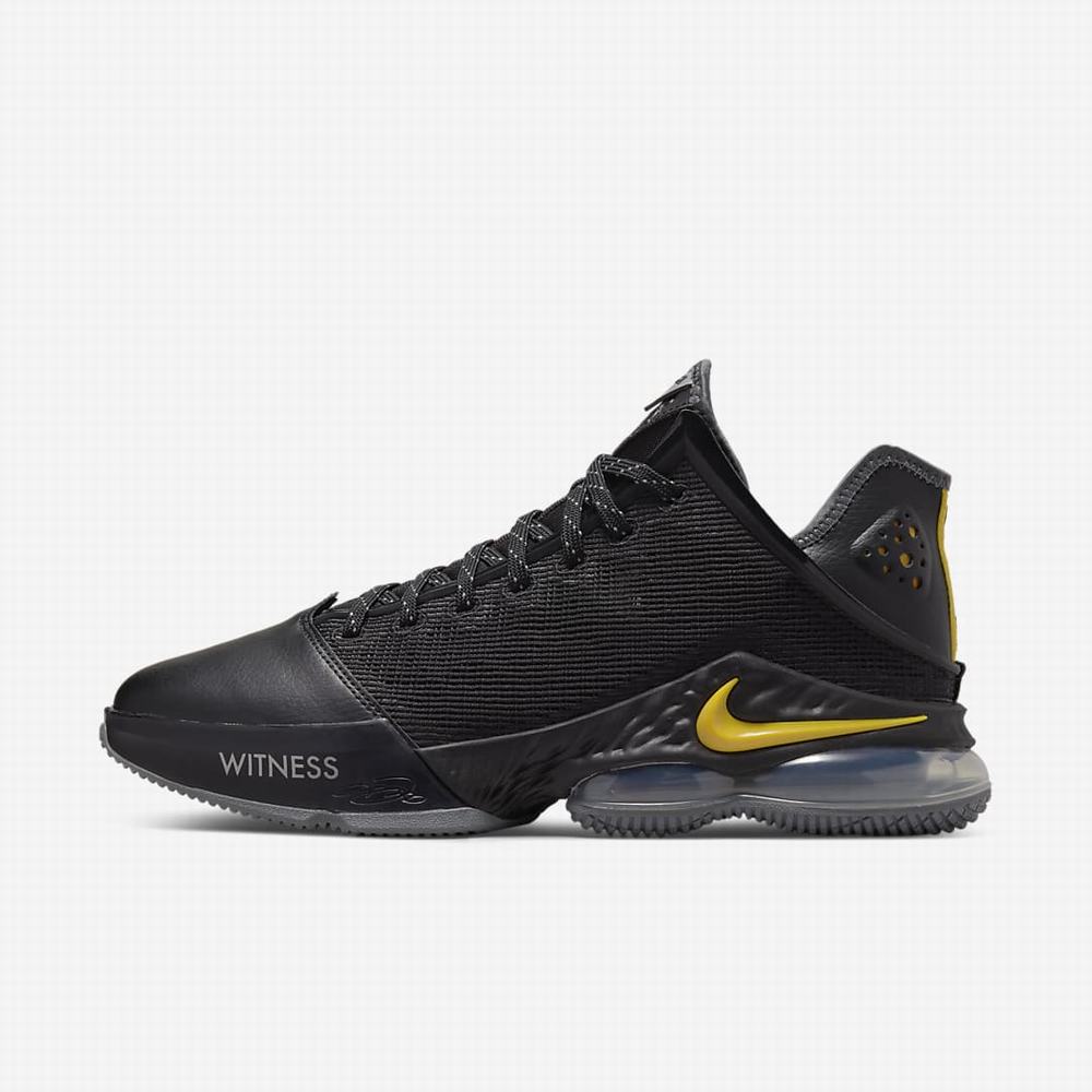 Nike LeBron 19 Low Férfi Kosárlabda Cipő Fekete Szürke Arany | NI6431-H18