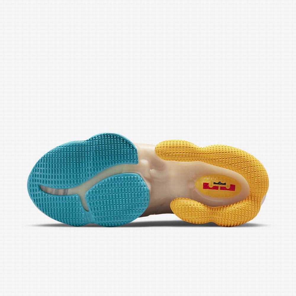 Nike LeBron 19 Női Kosárlabda Cipő Fehér Királykék Türkiz Arany | NI2695-F35