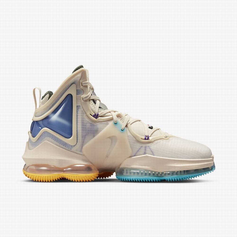 Nike LeBron 19 Női Kosárlabda Cipő Fehér Királykék Türkiz Arany | NI2695-F35