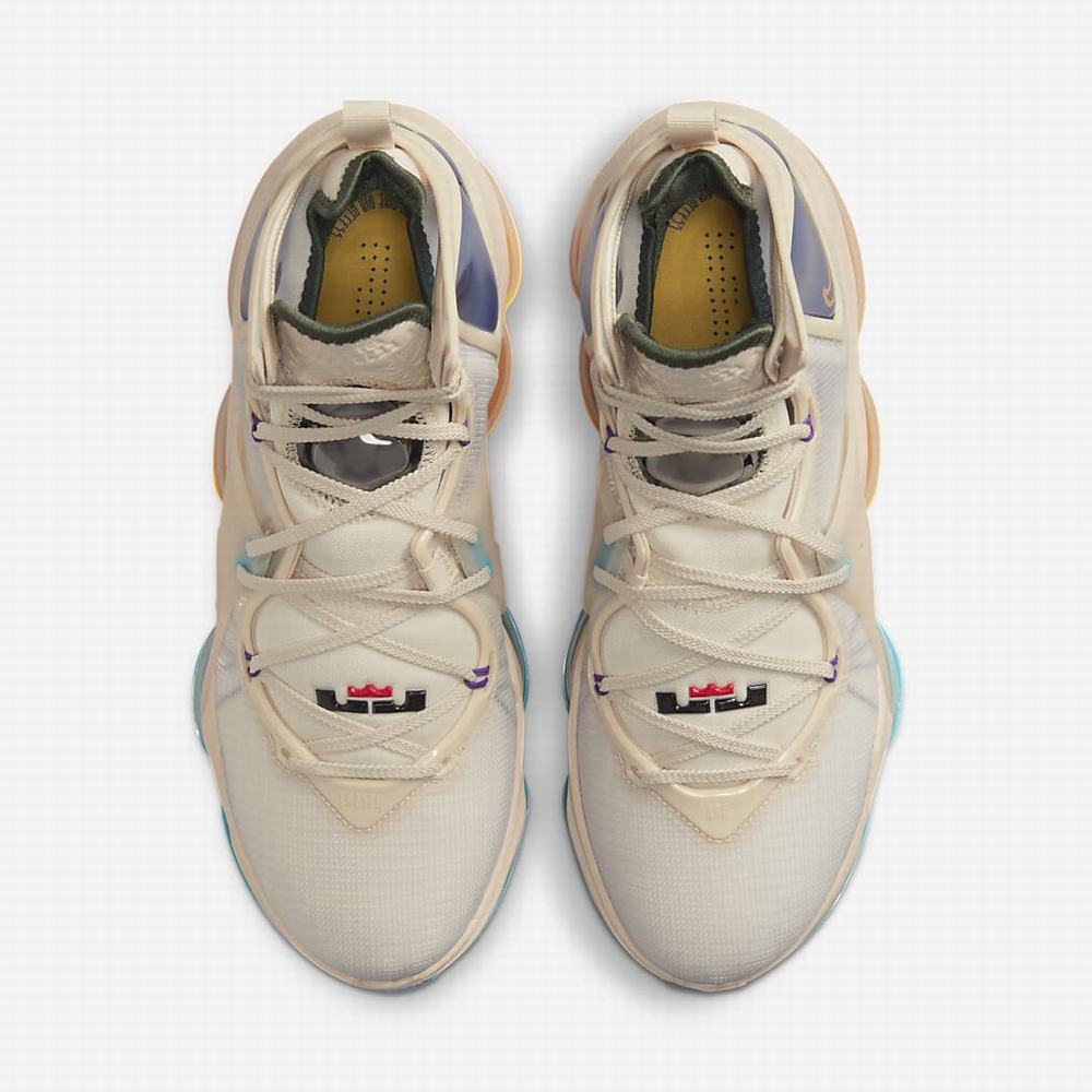 Nike LeBron 19 Női Kosárlabda Cipő Fehér Királykék Türkiz Arany | NI2695-F35