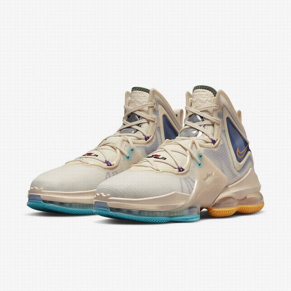 Nike LeBron 19 Női Kosárlabda Cipő Fehér Királykék Türkiz Arany | NI2695-F35