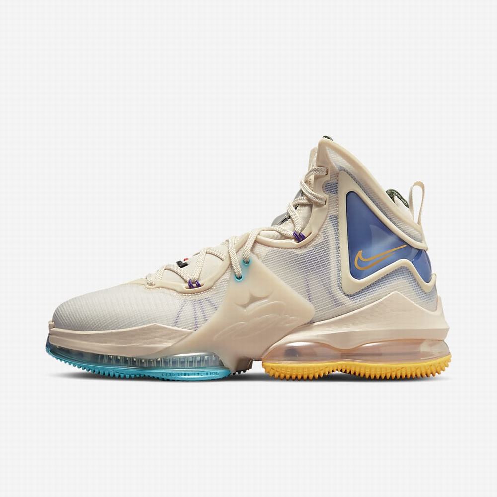 Nike LeBron 19 Női Kosárlabda Cipő Fehér Királykék Türkiz Arany | NI2695-F35