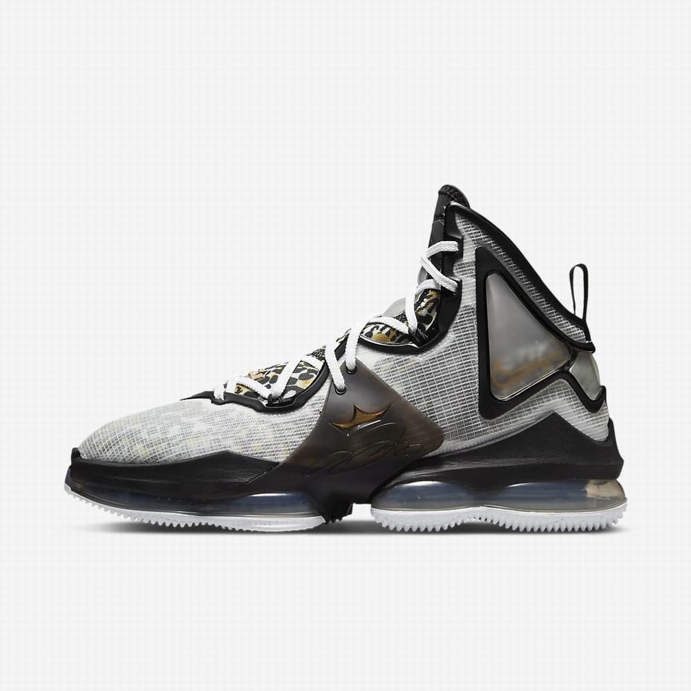 Nike LeBron 19 Női Kosárlabda Cipő Fehér Fekete Metal Arany | NI6451-B76
