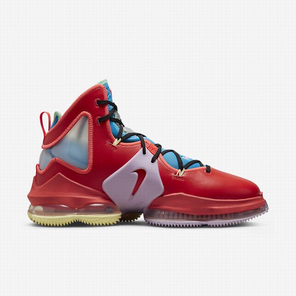 Nike LeBron 19 Női Kosárlabda Cipő Világos Piros Kék | NI6784-S54