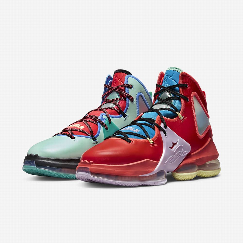 Nike LeBron 19 Női Kosárlabda Cipő Világos Piros Kék | NI6784-S54