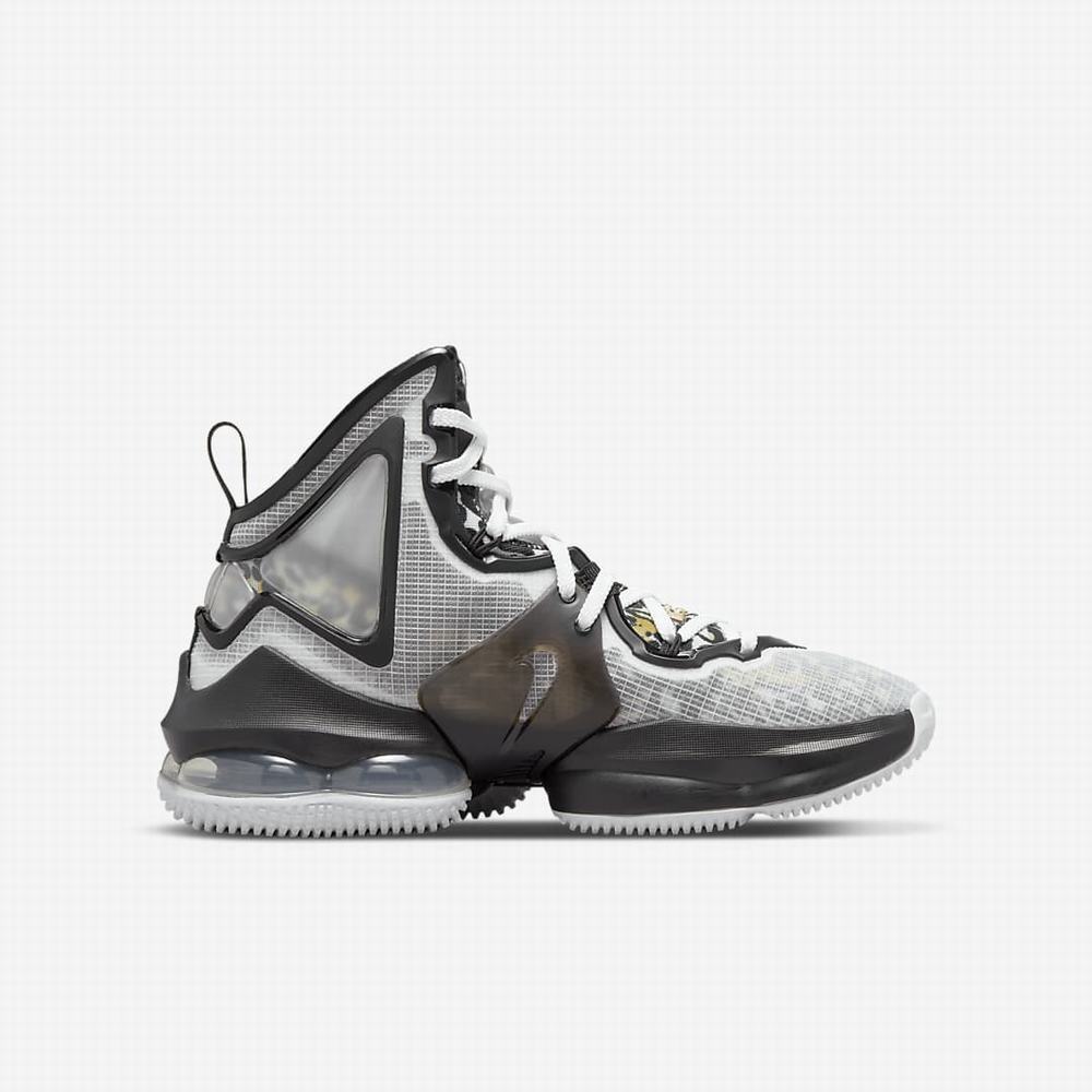 Nike LeBron 19 SE Gyerek Kosárlabda Cipő Fehér Fekete Metal Arany | NI2174-C35