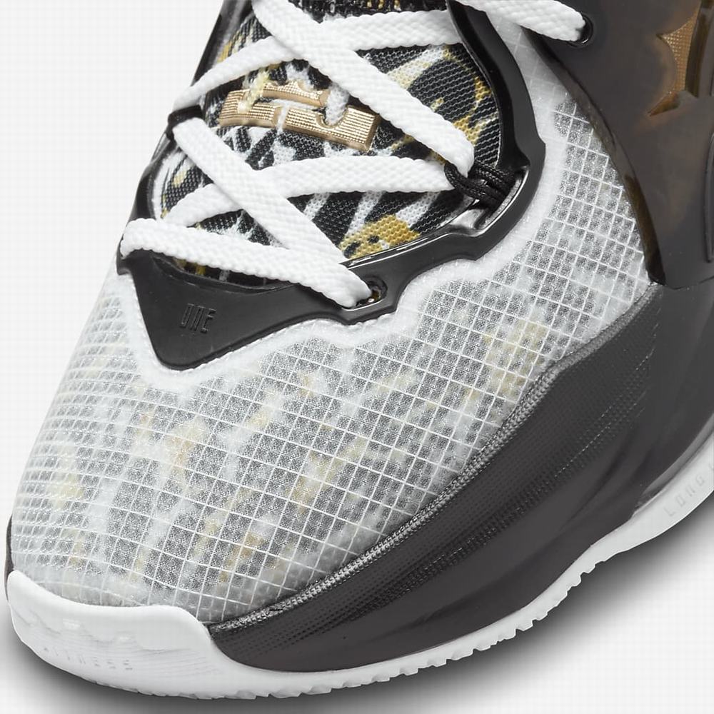Nike LeBron 19 SE Gyerek Kosárlabda Cipő Fehér Fekete Metal Arany | NI2174-C35