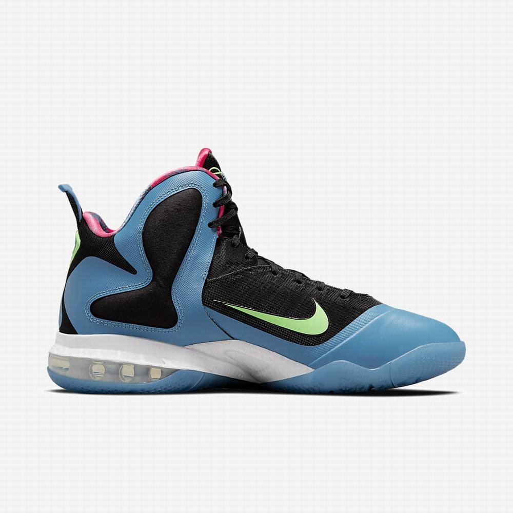 Nike LeBron IX Férfi Utcai Cipő Fekete Kék Piros Világos Zöld | NI1049-Y84