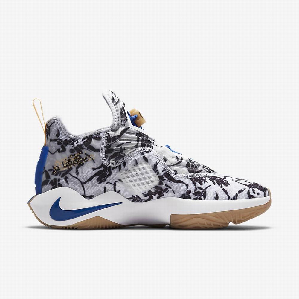 Nike LeBron Soldier 14 Férfi Kosárlabda Cipő Fekete Királykék Fehér | NI0512-U73
