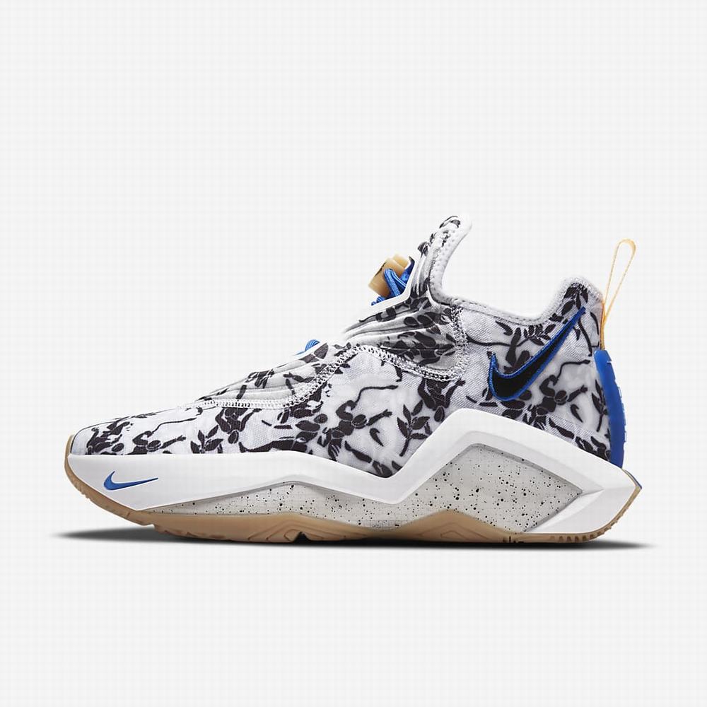 Nike LeBron Soldier 14 Férfi Kosárlabda Cipő Fekete Királykék Fehér | NI0512-U73
