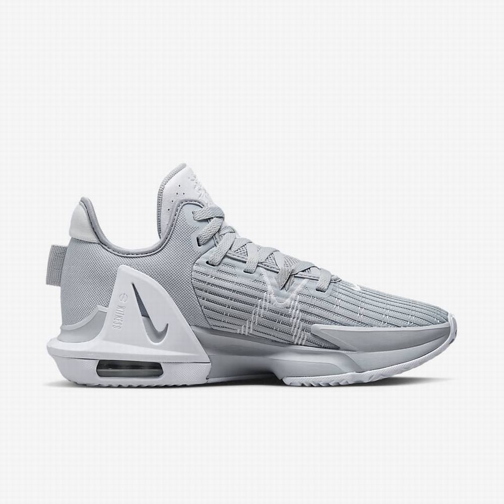 Nike LeBron Witness 6 (Team) Férfi Kosárlabda Cipő Szürke Szürke Fehér | NI3720-P50