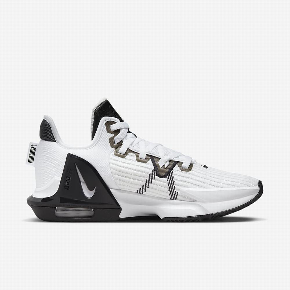 Nike LeBron Witness 6 (Team) Férfi Kosárlabda Cipő Fehér Fekete | NI4607-V96