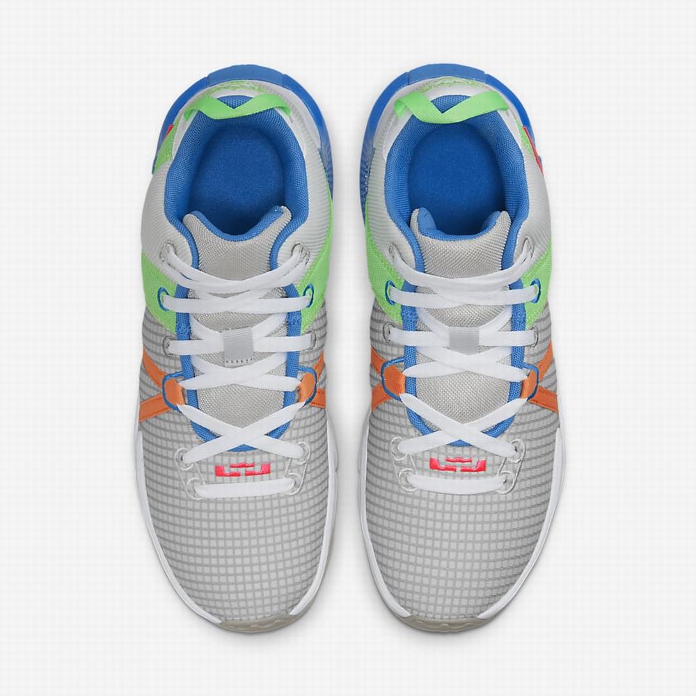 Nike LeBron Witness 7 Férfi Kosárlabda Cipő Szürke Szürke Kék Rózsaszín | NI7018-P28