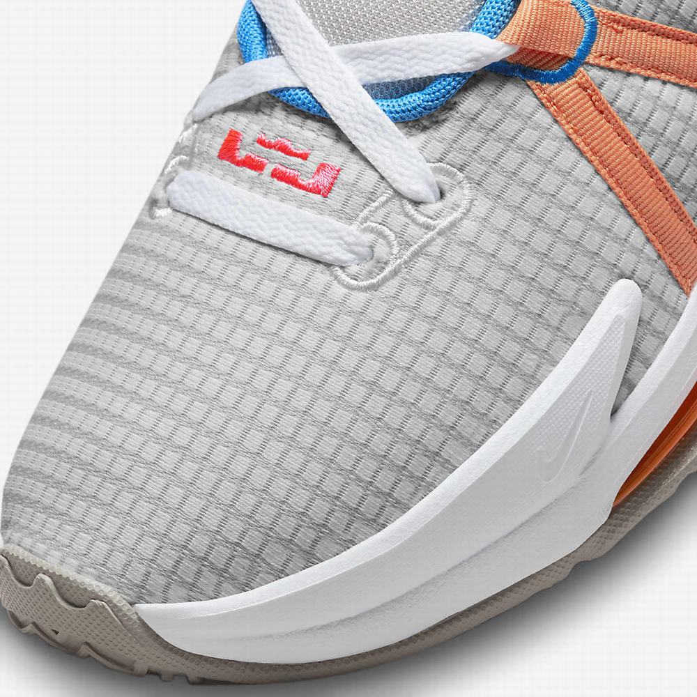 Nike LeBron Witness 7 Férfi Kosárlabda Cipő Szürke Szürke Kék Rózsaszín | NI7018-P28