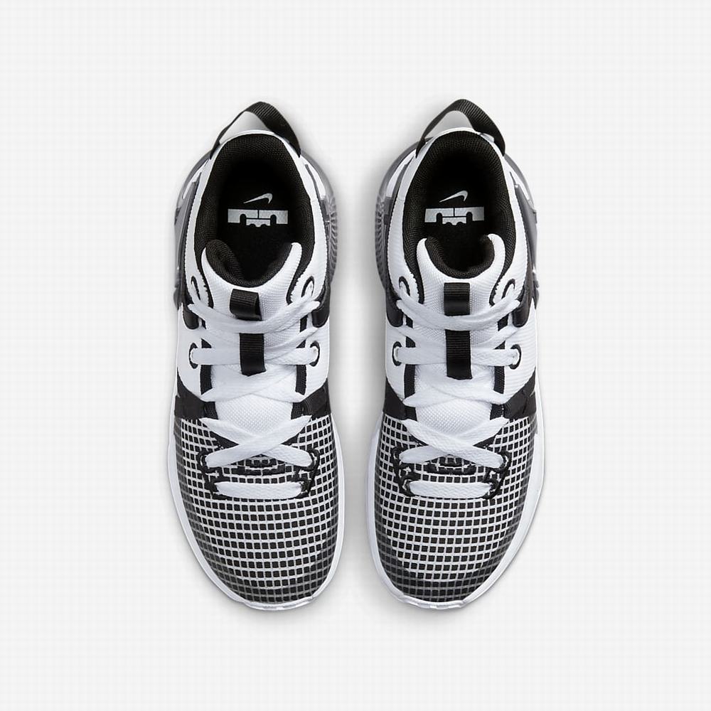 Nike LeBron Witness 7 Gyerek Kosárlabda Cipő Fehér Fekete Metal Titán | NI3827-H53