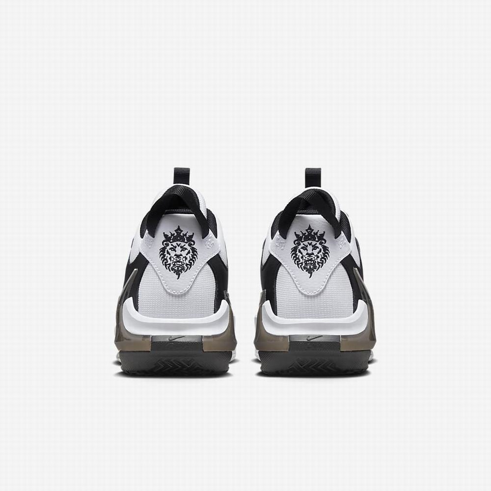 Nike LeBron Witness 7 Gyerek Kosárlabda Cipő Fehér Fekete Metal Titán | NI3827-H53