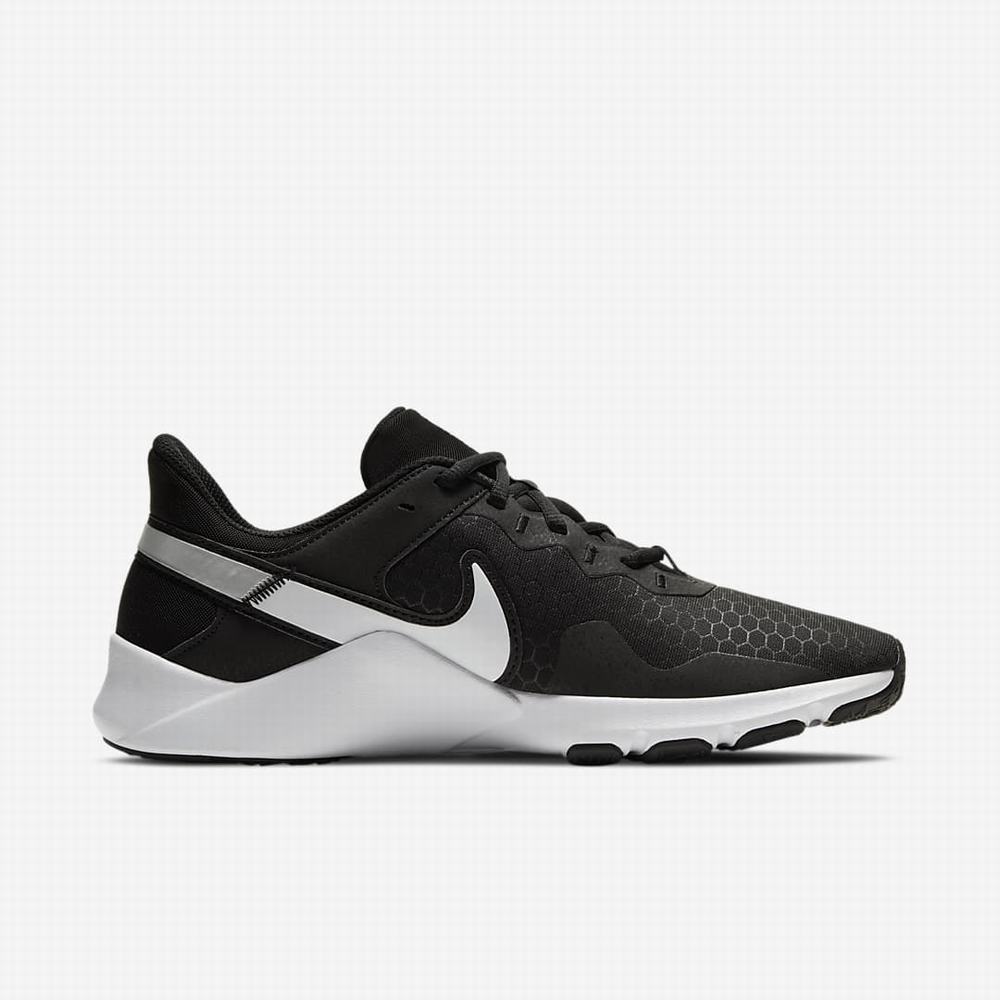 Nike Legend Essential 2 Férfi Edzőcipő Fekete Metal Titán Fehér | NI5762-F57
