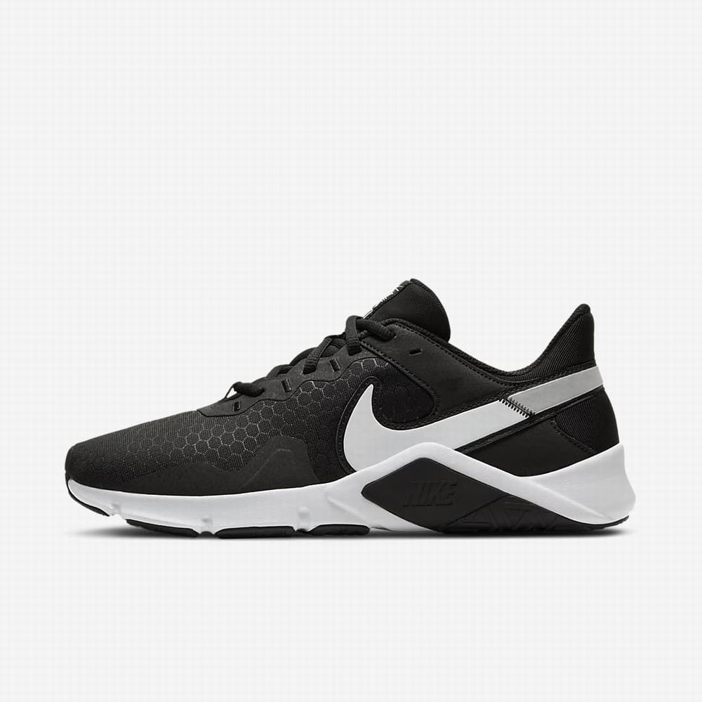 Nike Legend Essential 2 Férfi Edzőcipő Fekete Metal Titán Fehér | NI5762-F57