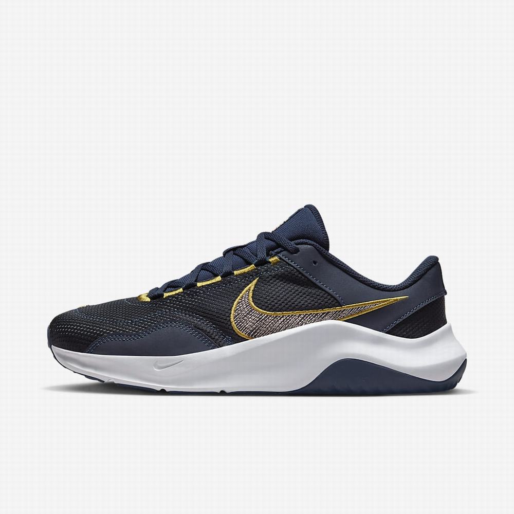 Nike Legend Essential 3 Next Nature Férfi Edzőcipő Obszidián Sötétkék Arany Narancssárga | NI0835-T67
