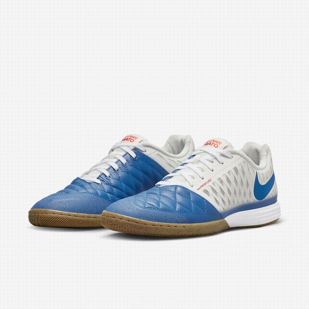 Nike Lunar Gato II IC Női Focicipő Bézs Fehér Világos Barna Kék | NI5628-R46
