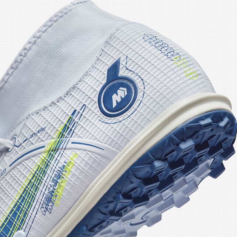 Nike Mercurial Superfly 8 Academy TF Turf Férfi Focicipő Szürke Sötétkék | NI7143-K01