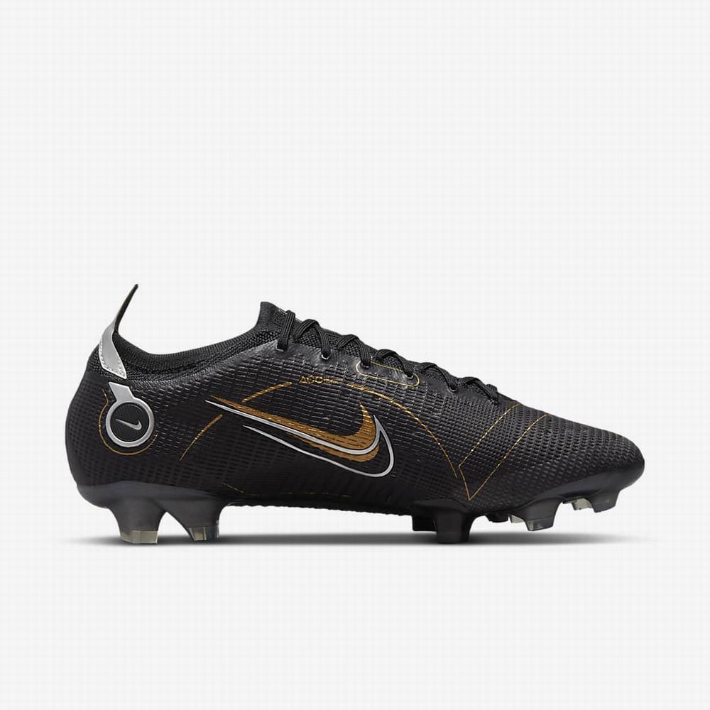 Nike Mercurial Vapor 14 Elite FG Firm-Ground Férfi Focicipő Fekete Metal Titán Szürke Metal Arany | NI2301-P84