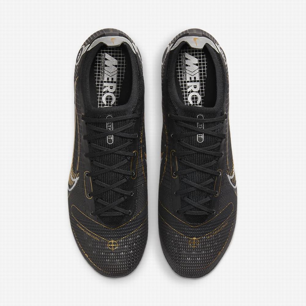 Nike Mercurial Vapor 14 Elite FG Firm-Ground Férfi Focicipő Fekete Metal Titán Szürke Metal Arany | NI2301-P84