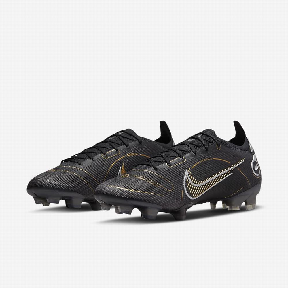 Nike Mercurial Vapor 14 Elite FG Firm-Ground Férfi Focicipő Fekete Metal Titán Szürke Metal Arany | NI2301-P84