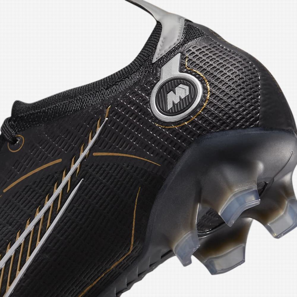 Nike Mercurial Vapor 14 Elite FG Firm-Ground Férfi Focicipő Fekete Metal Titán Szürke Metal Arany | NI2301-P84