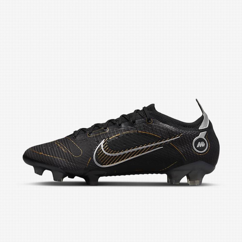 Nike Mercurial Vapor 14 Elite FG Firm-Ground Férfi Focicipő Fekete Metal Titán Szürke Metal Arany | NI2301-P84