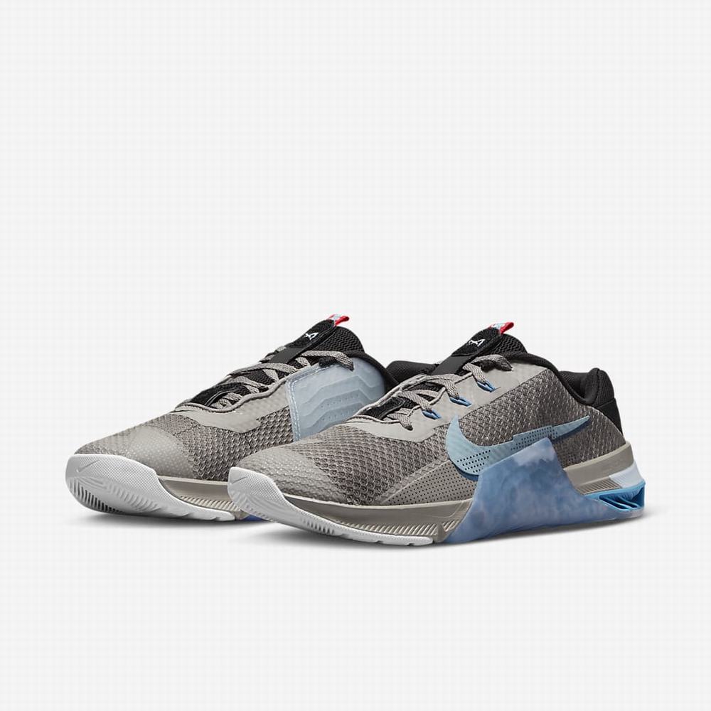 Nike Metcon 7 AMP Férfi Edzőcipő Szürke Fekete Kék | NI0324-R56
