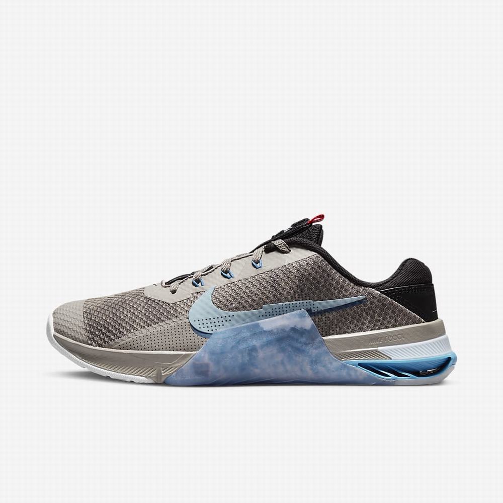 Nike Metcon 7 AMP Férfi Edzőcipő Szürke Fekete Kék | NI0324-R56