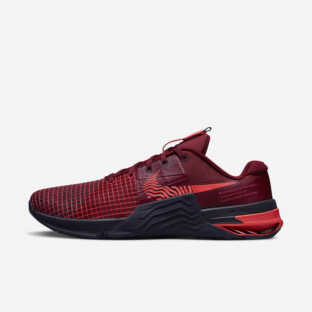 Nike Metcon 8 Férfi Edzőcipő Piros Lila Fekete Kék Világos Piros | NI4923-E84