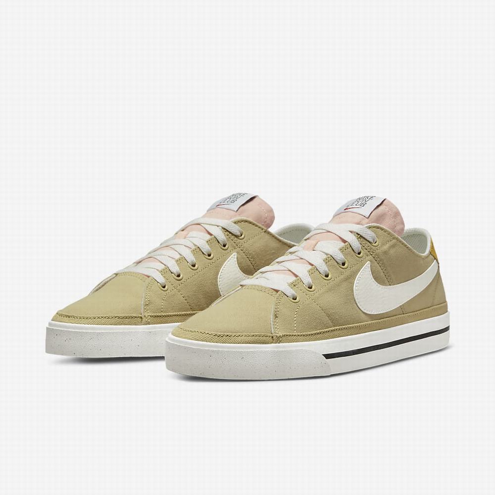 Nike NikeCourt Legacy Canvas Next Nature Férfi Utcai Cipő Barna Zöld Fekete | NI2437-R31