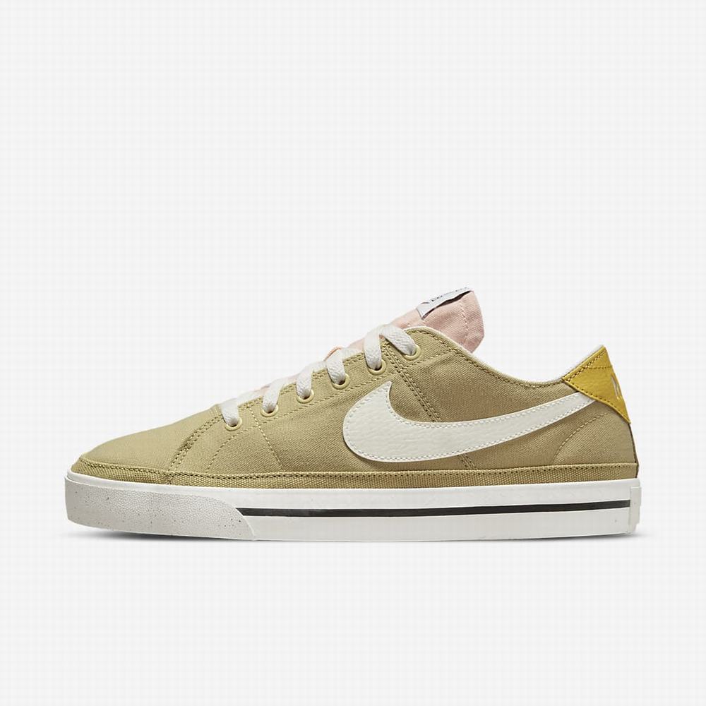 Nike NikeCourt Legacy Canvas Next Nature Férfi Utcai Cipő Barna Zöld Fekete | NI2437-R31