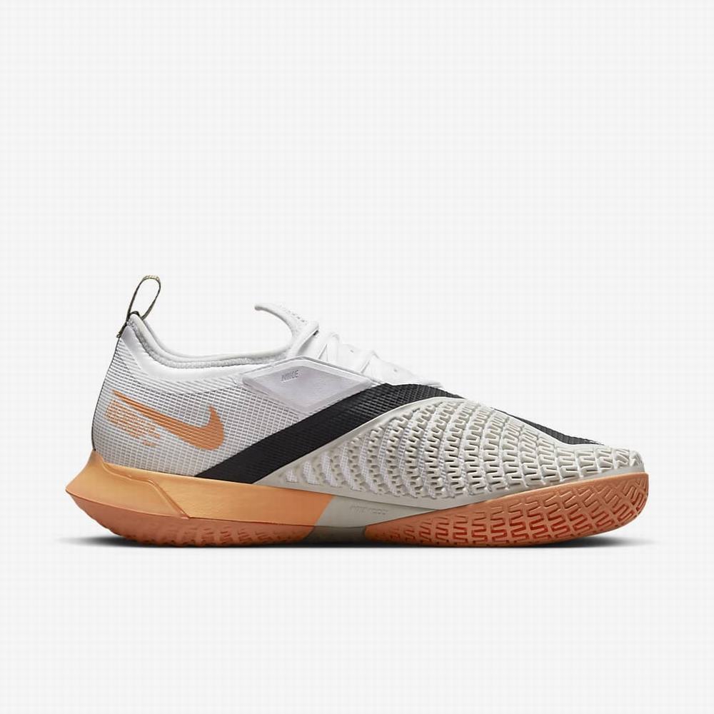 Nike NikeCourt React Vapor NXT Hard Court Férfi Teniszcipő Fehér Narancssárga Khaki | NI5809-H26