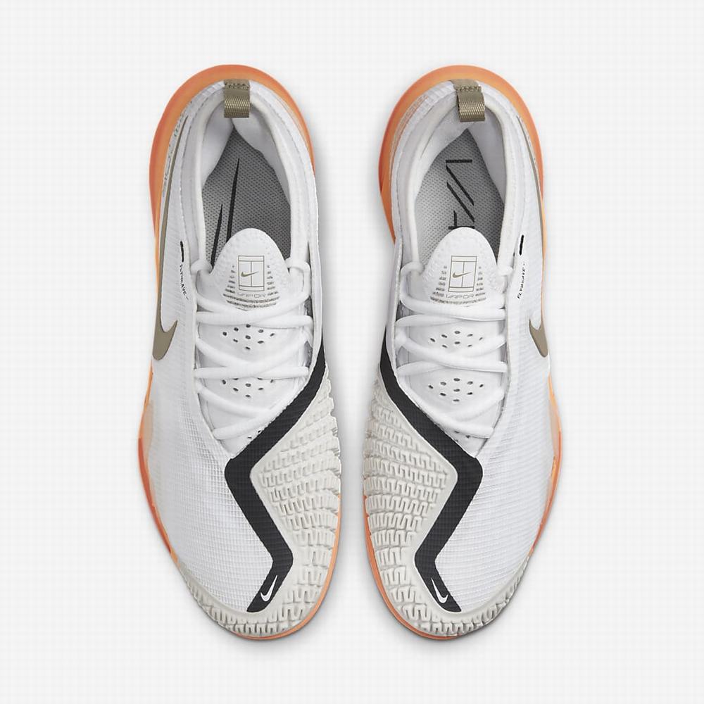 Nike NikeCourt React Vapor NXT Hard Court Férfi Teniszcipő Fehér Narancssárga Khaki | NI5809-H26