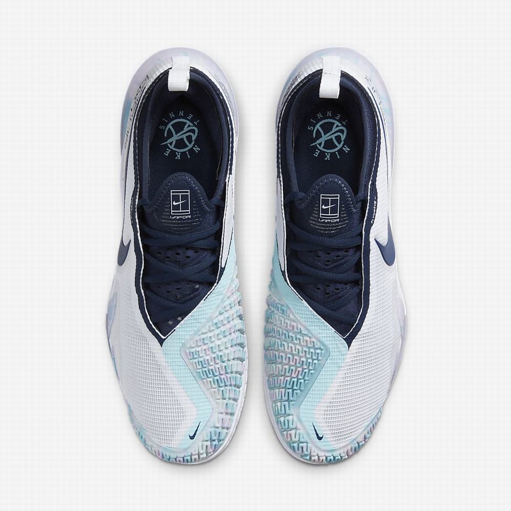 Nike NikeCourt React Vapor NXT Hard Court Férfi Teniszcipő Fehér Sötétkék | NI7045-G35
