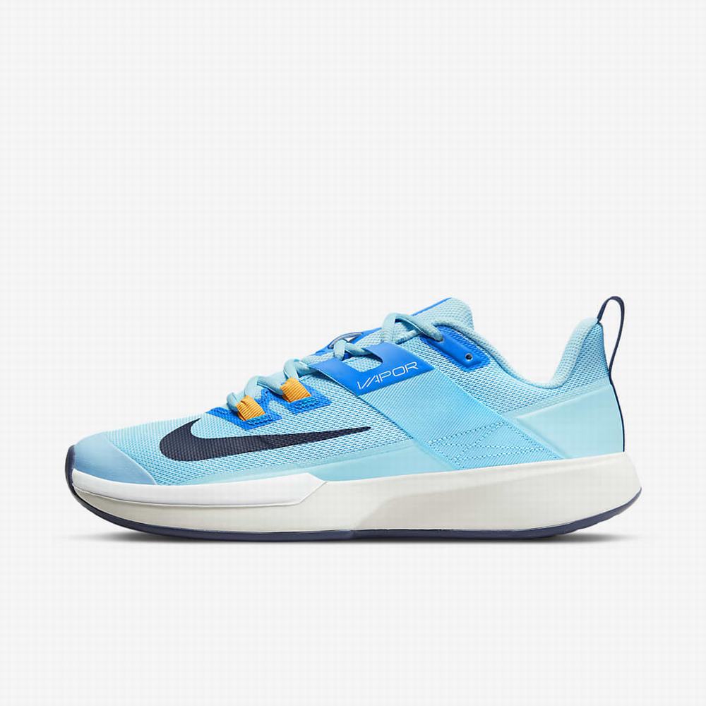 Nike NikeCourt Vapor Lite Hard Court Férfi Teniszcipő Kék Fehér Sötétkék | NI3869-J93