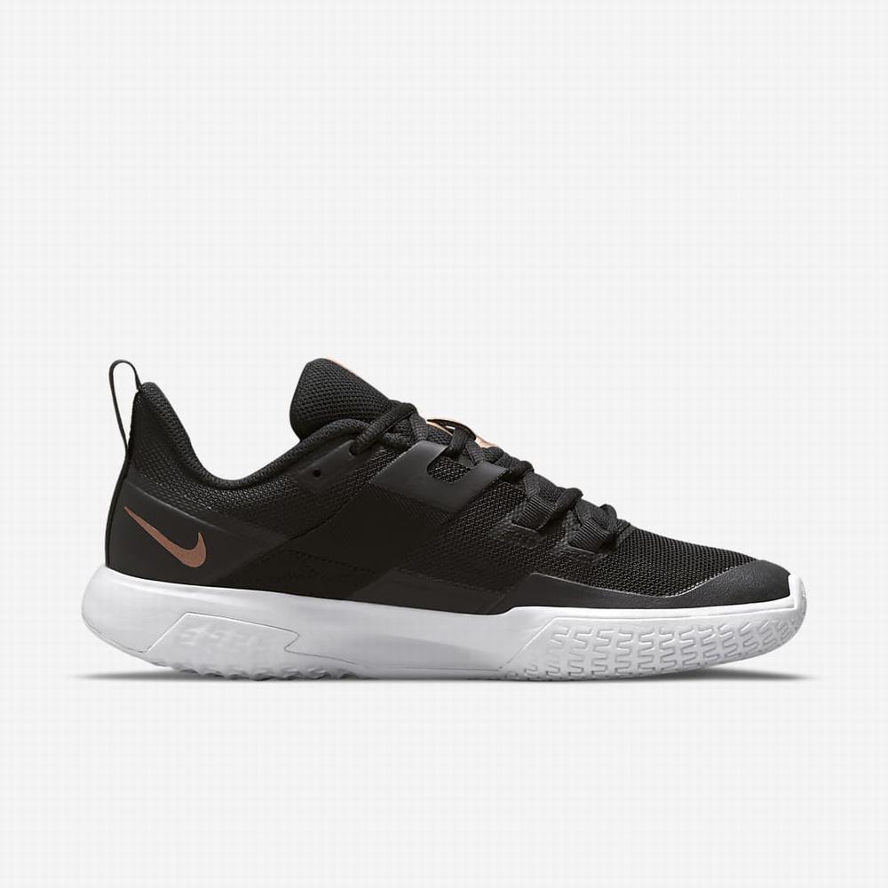 Nike NikeCourt Vapor Lite Női Teniszcipő Fekete Fehér Metal Piros | NI7910-J93