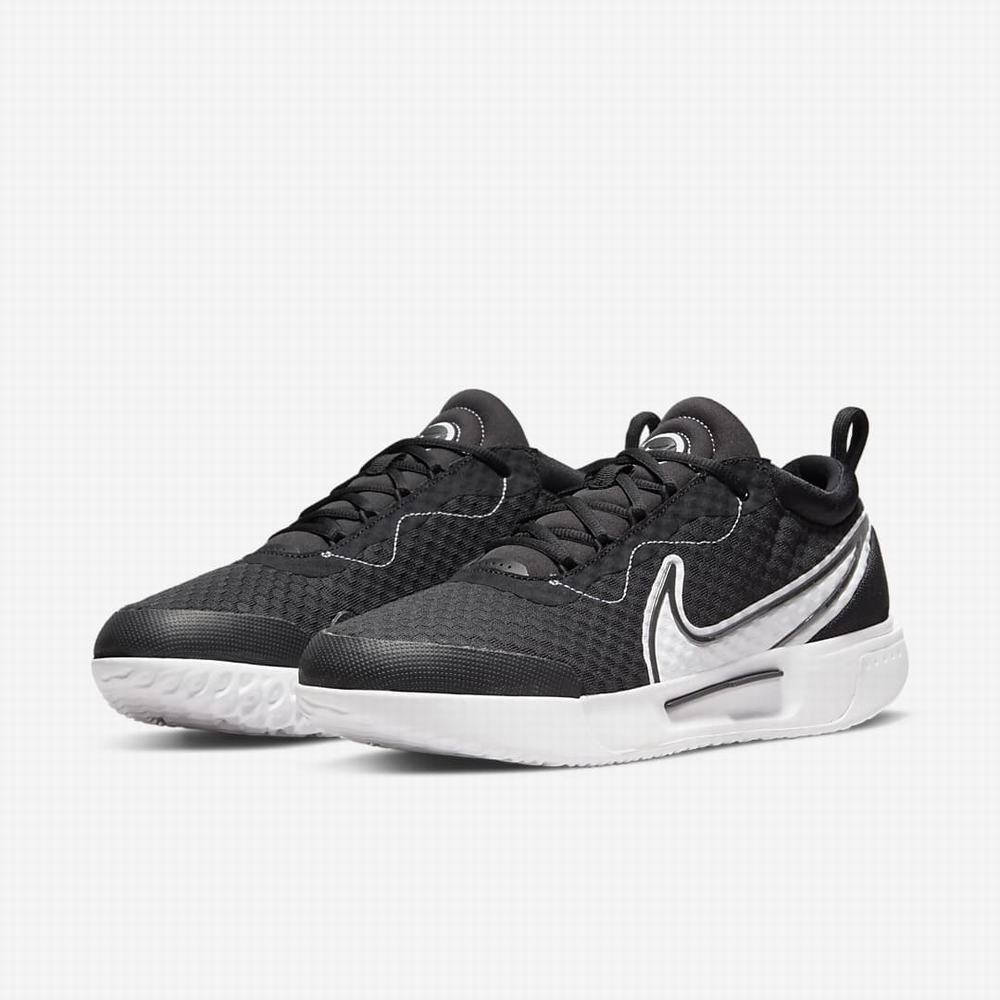 Nike NikeCourt Zoom Pro Hard Court Férfi Teniszcipő Fekete Fehér | NI6350-C73