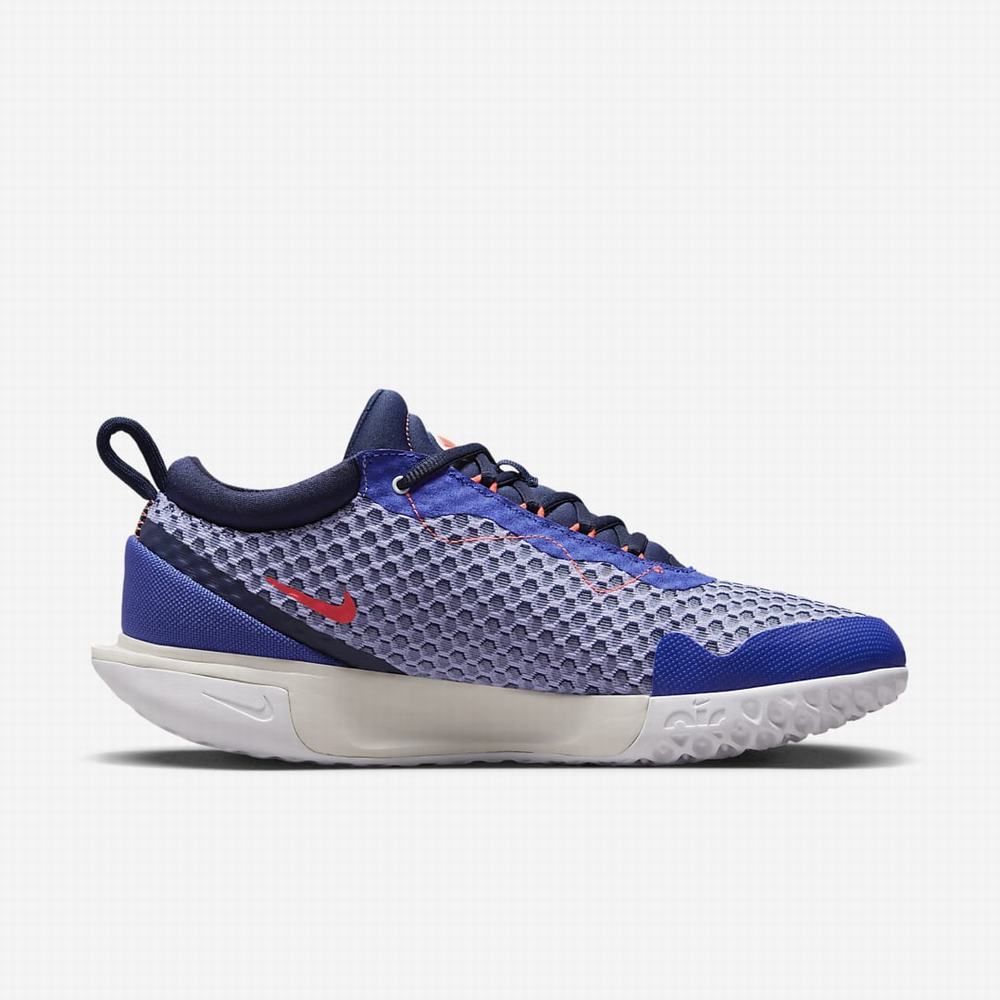 Nike NikeCourt Zoom Pro Hard Court Férfi Teniszcipő Sötétkék Világos Piros | NI9482-Z83