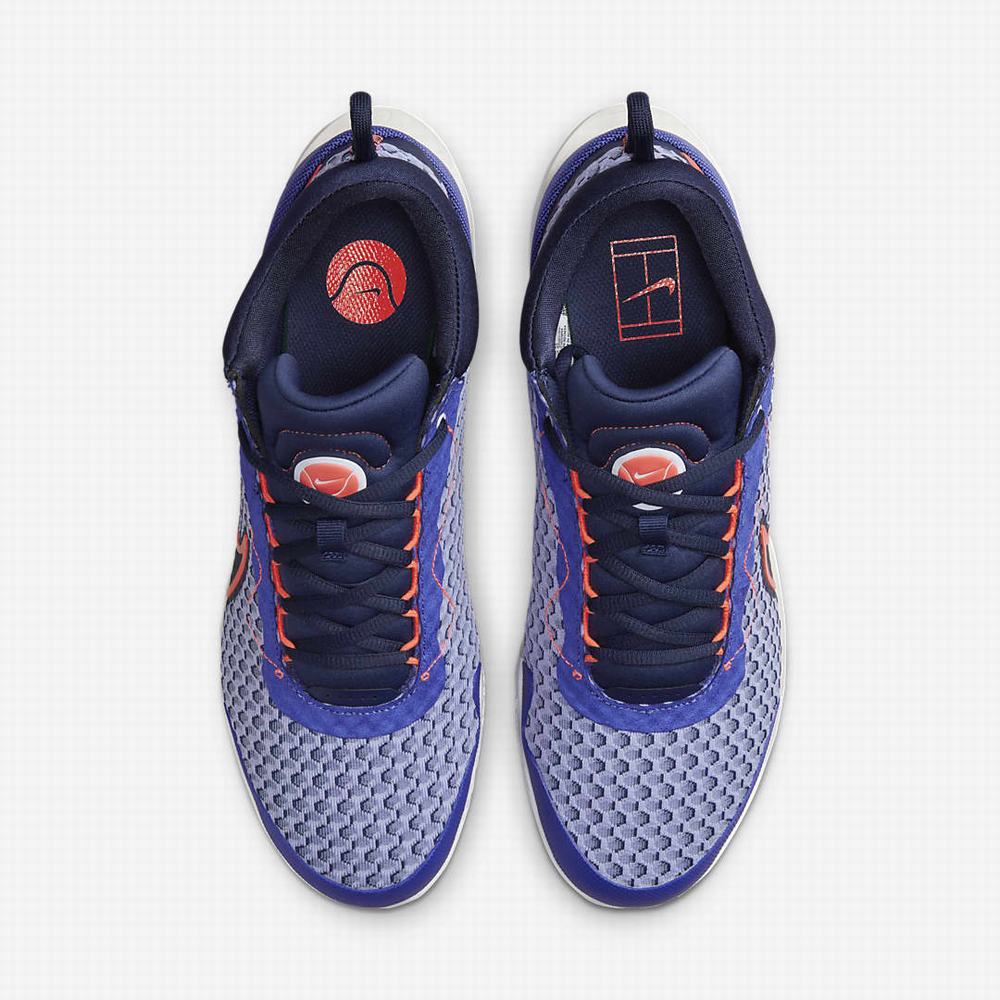 Nike NikeCourt Zoom Pro Hard Court Férfi Teniszcipő Sötétkék Világos Piros | NI9482-Z83